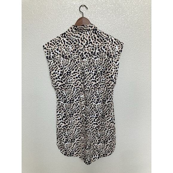 NWT REVOLVE Lita by Ciara leopard shift dress button down xs casual cotton brown - Picture 5 of 5